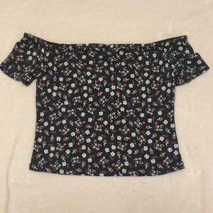 Floral off the shoulder crop top